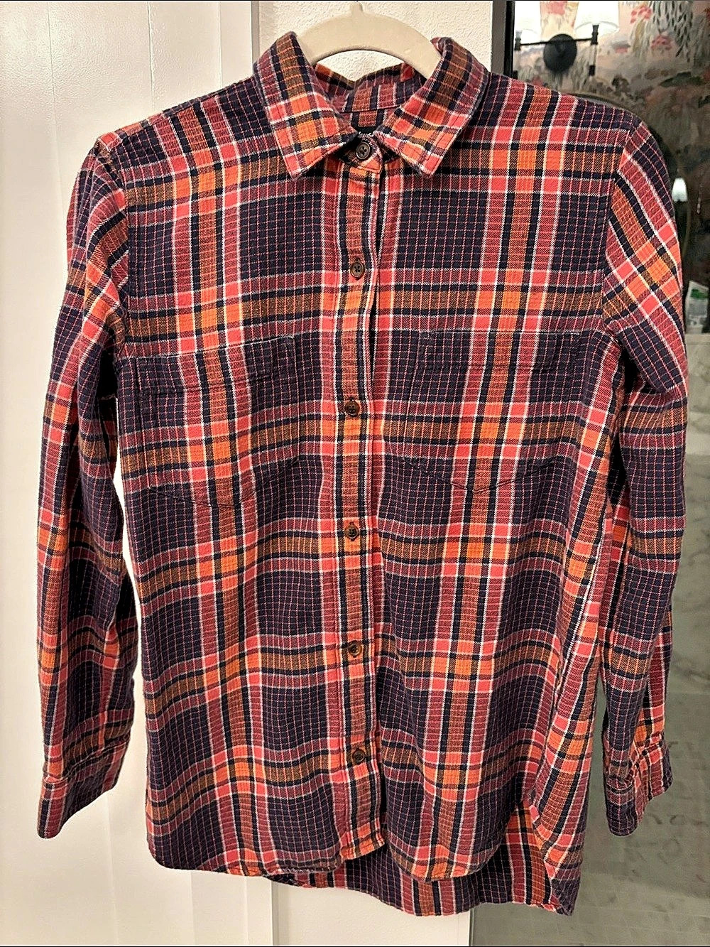 Madewell Classic Plaid Flannel Shirt Red & Black Size XS